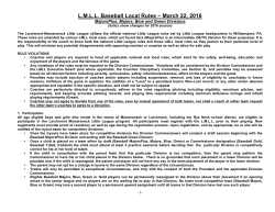 L.M.L.L. Baseball Local Rules &ndash; March 22, 2016
