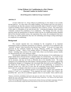 Living Without Air Conditioning in a Hot Climate: Thermal Comfort in