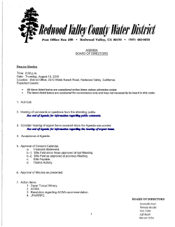 August 2016 - Redwood Valley County Water District