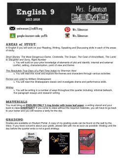 1st Quarter English 9 Syllabus