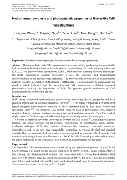 Hydrothermal synthesis and photocatalytic properties of flower