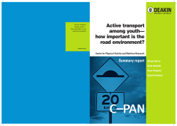 Active transport among youth&mdash; how important is the road
