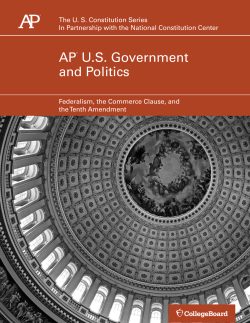 Federalism, the Commerce Clause, and the Tenth Amendment