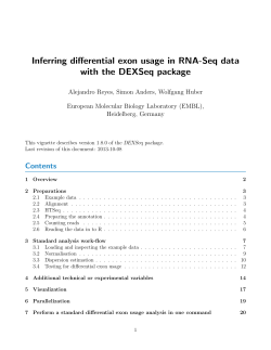 Inferring differential exon usage in RNA-Seq data with - EMBL-EBI