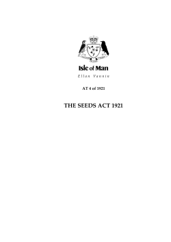 The Seeds Act 1921 - Isle of Man Legislation