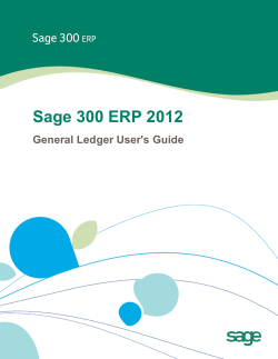 General Ledger User`s Guide