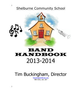 BAND HANDBOOK Tim Buckingham, Director
