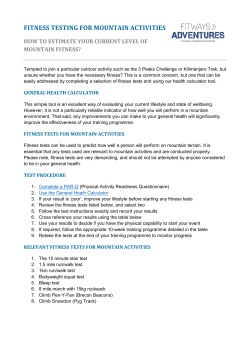 Fitness Testing - Fitways Adventures