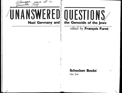 Jewish Resistance and Passivity in the Face of the Holocaust