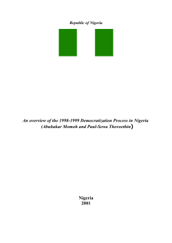 An overview of the Democratization Process in Nigeria