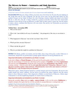 The Odyssey by Homer – Summaries and Study Questions