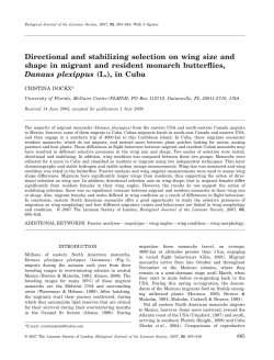 Directional and stabilizing selection on wing size and shape in