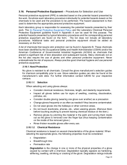 3.16. Personal Protective Equipment &ndash; Procedures for
