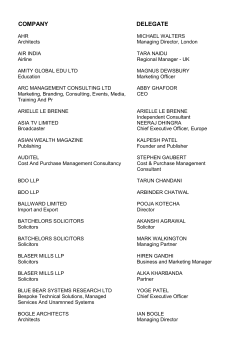 company delegate - London Chamber of Commerce and Industry