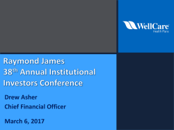Drew Asher Chief Financial Officer March 6, 2017