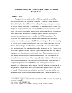 1 Paul, Imperial Situation, and Visualization in the