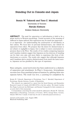 Standing Out in Canada and Japan