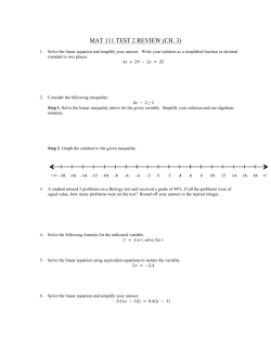 MAT 111 TEST 2 REVIEW (CH. 3)