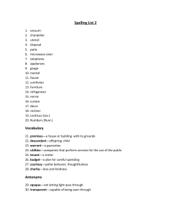Spelling List 2 Vocabulary Antonyms