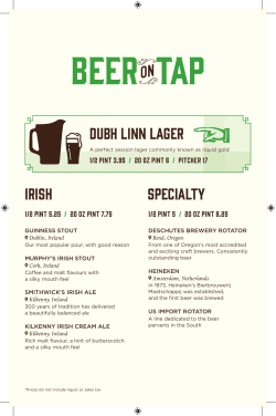 DUBH LINN LAGER specialty IRISH