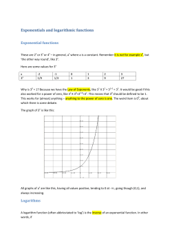 Exponentials and logarithmic functions