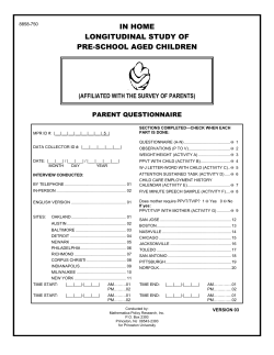 Primary Caregiver Survey - Fragile Families and Child Wellbeing