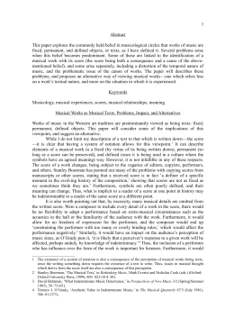 1 Abstract This paper explores the commonly held