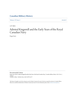 Admiral Kingsmill and the Early Years of the Royal Canadian Navy