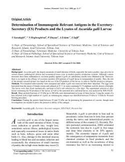 Determination of Immunogenic Relevant Antigens in the Excretory