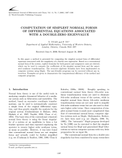 computation of simplest normal forms of