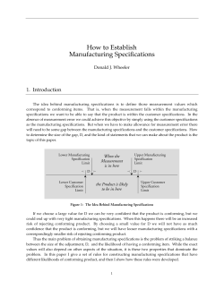 How to Establish Manufacturing Specifications