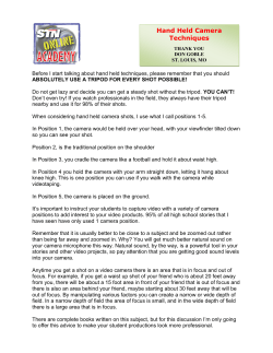 Hand-Held Camera Techniques - Student Television Network