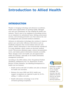 Introduction To Allied Health