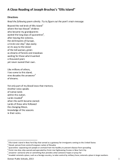 A Close Reading of Joseph Bruchac`s &ldquo;Ellis Island&rdquo; - TJ