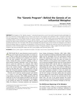 The &ldquo;Genetic Program&rdquo;: Behind the Genesis of an