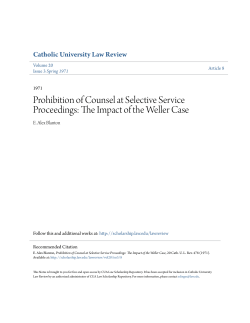 Prohibition of Counsel at Selective Service Proceedings