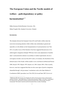 The European Union and the Nordic models of welfare