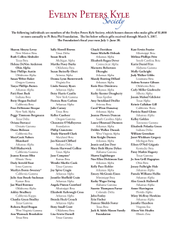 The following individuals are members of the Evelyn Peters Kyle