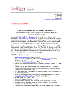 CANTIGNY CELEBRATES McCORMICK DAY AUGUST 4