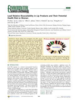 Lead Relative Bioavailability in Lip Products and