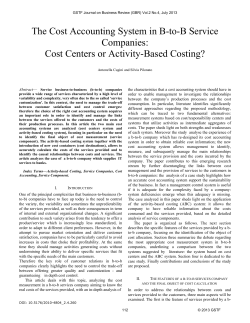 The Cost Accounting System in B-to
