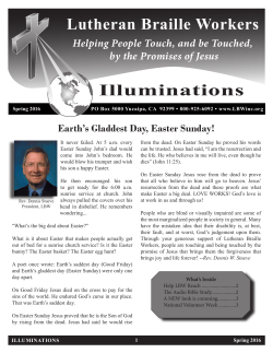 Spring 2016 - Earth`s Gladdest Day