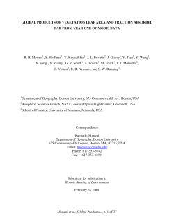 Myneni et al., Global Products..., p. 1 of 37 GLOBAL PRODUCTS OF