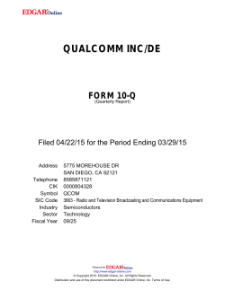 qualcomm inc/de - Investor Relations