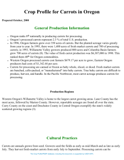 Crop Profile for Carrots in Oregon