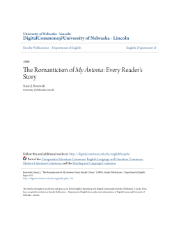 The Romanticism of My &Atilde;&dagger;ntonia: Every Reader`s Story