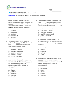 Sentence Completion 7 (low-advanced SAT level)