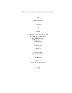 The Nature of Satire: Essentialism, Gender, and Purpose by Kenna