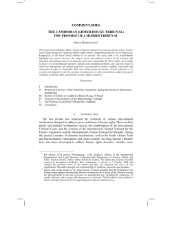 COMMENTARIES THE CAMBODIAN KHMER ROUGE TRIBUNAL