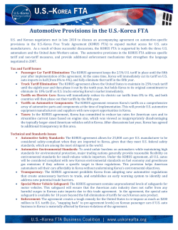 Automotive Provisions in the US-Korea FTA - US